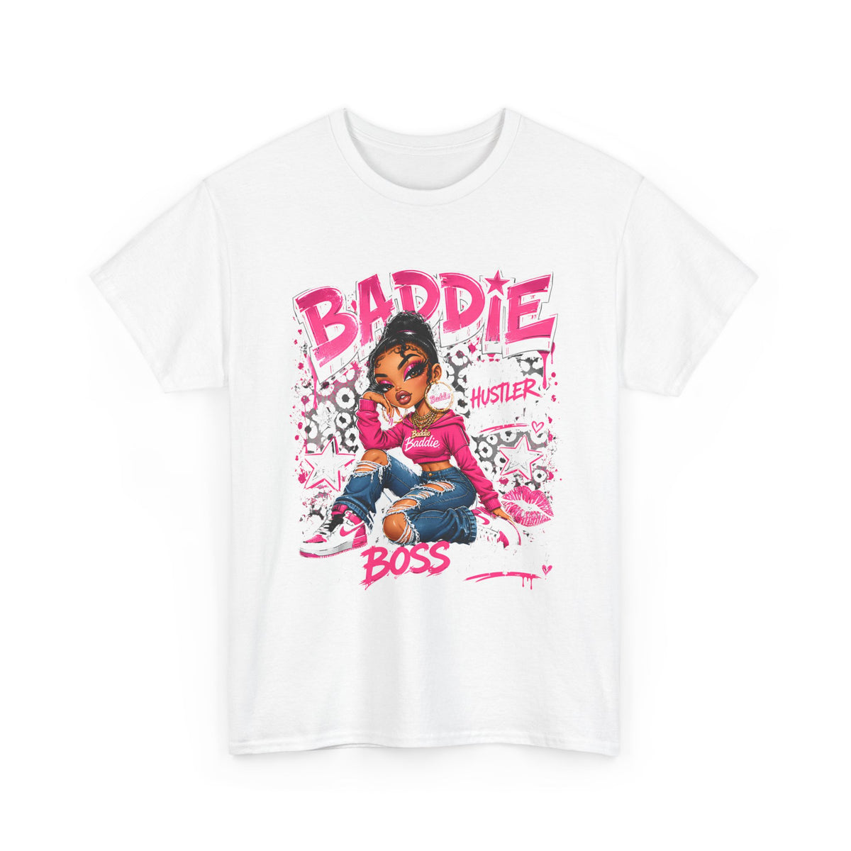 Boss Level Tshirt  in pink background
