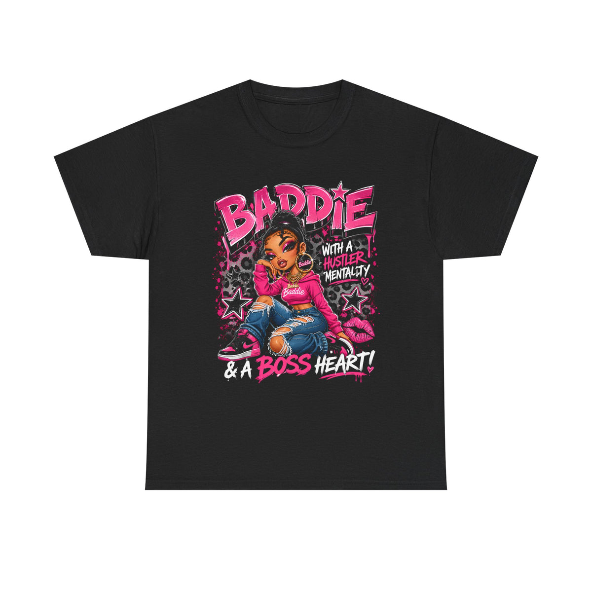 Boss Level Tshirt  in pink background