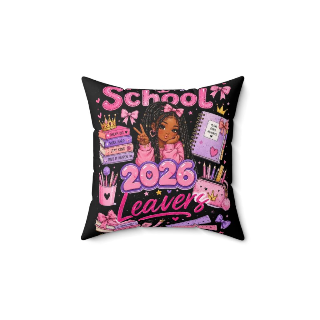 👑 School Leavers 2026 boxbraids hairstyle Cushion Cover 🎀✨
