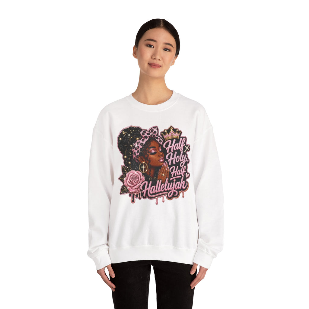 ✨ Half Holy, Half Hallelujah Unisex Crewneck Sweatshirt