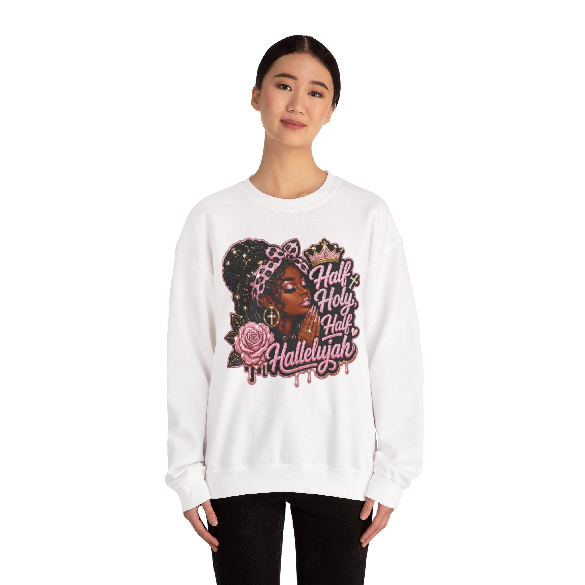 ✨ Half Holy, Half Hallelujah Unisex Crewneck Sweatshirt