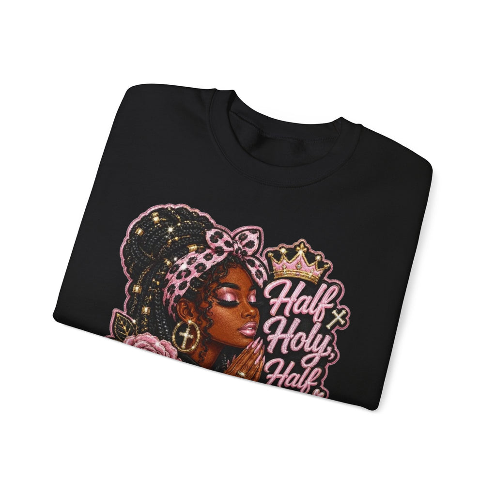 ✨ Half Holy, Half Hallelujah Unisex Crewneck Sweatshirt