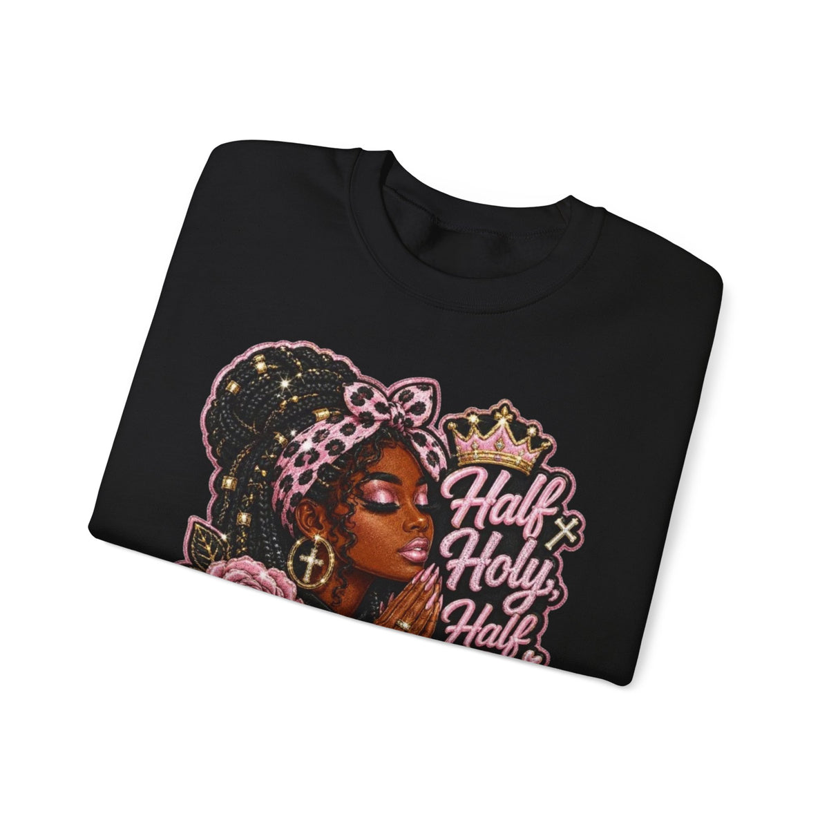 ✨ Half Holy, Half Hallelujah Unisex Crewneck Sweatshirt