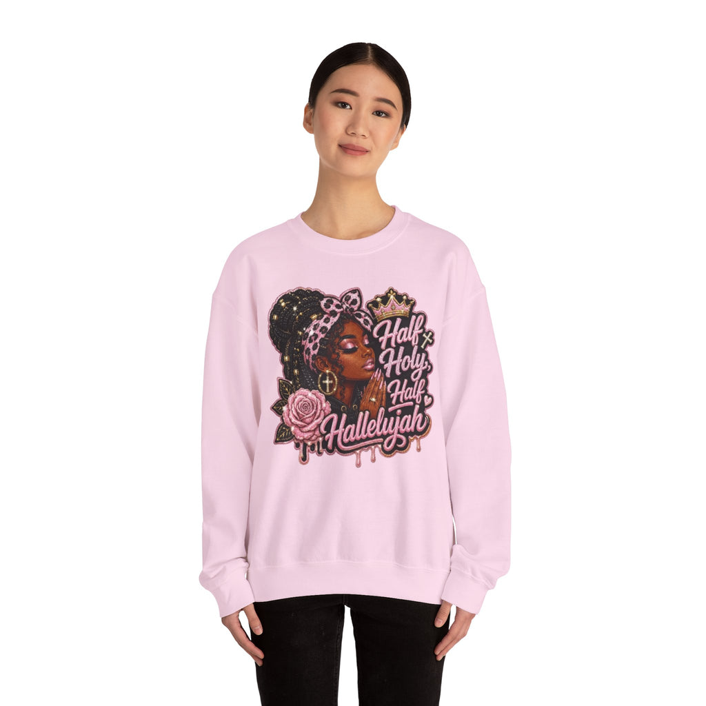 ✨ Half Holy, Half Hallelujah Unisex Crewneck Sweatshirt