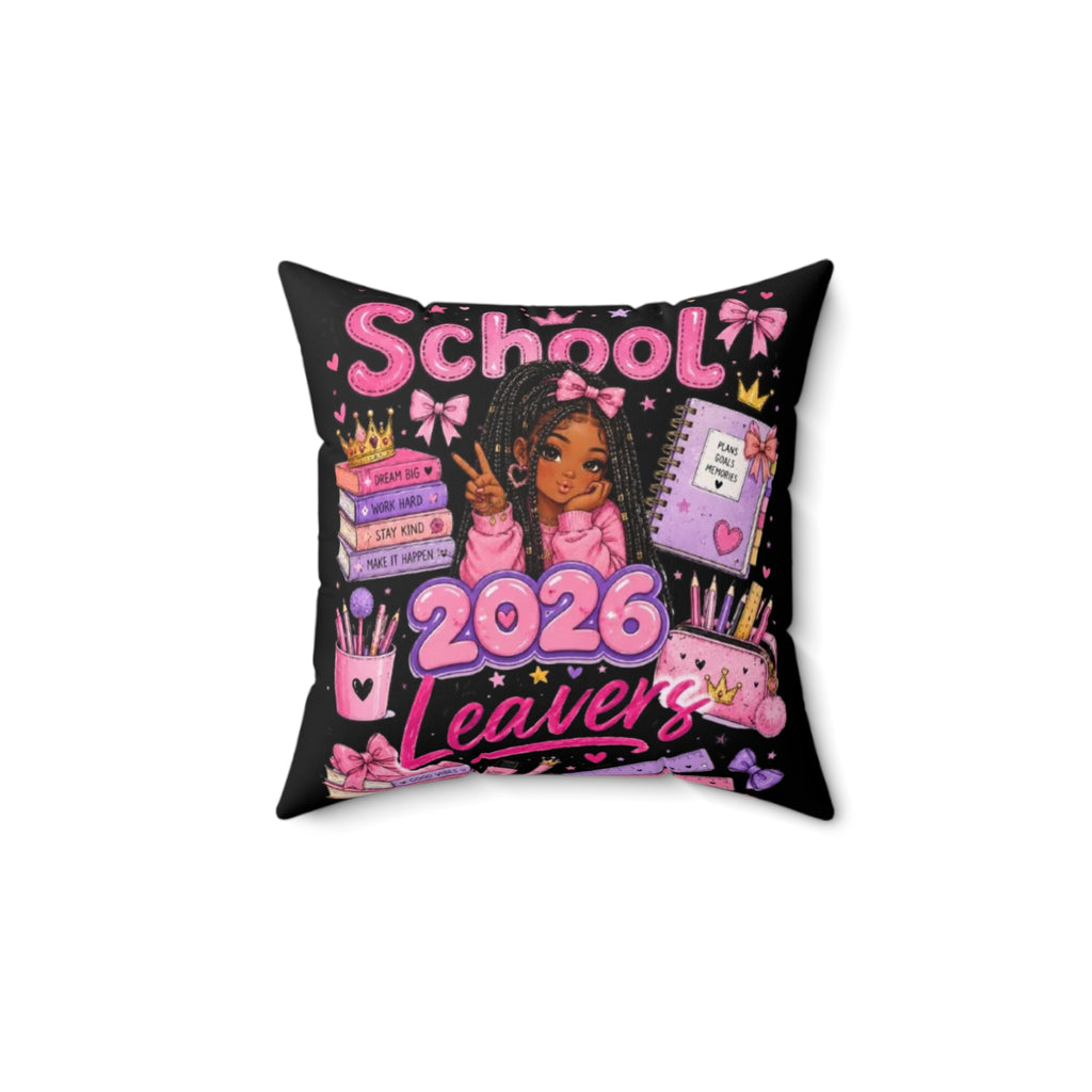 👑 School Leavers 2026 boxbraids hairstyle Cushion Cover 🎀✨