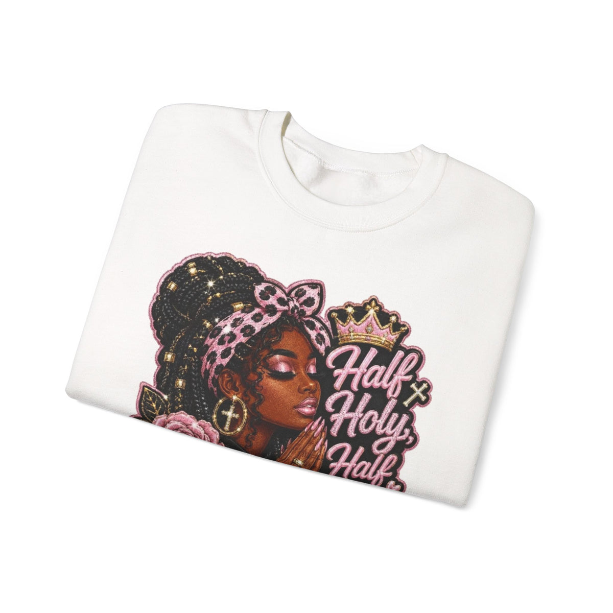 ✨ Half Holy, Half Hallelujah Unisex Crewneck Sweatshirt