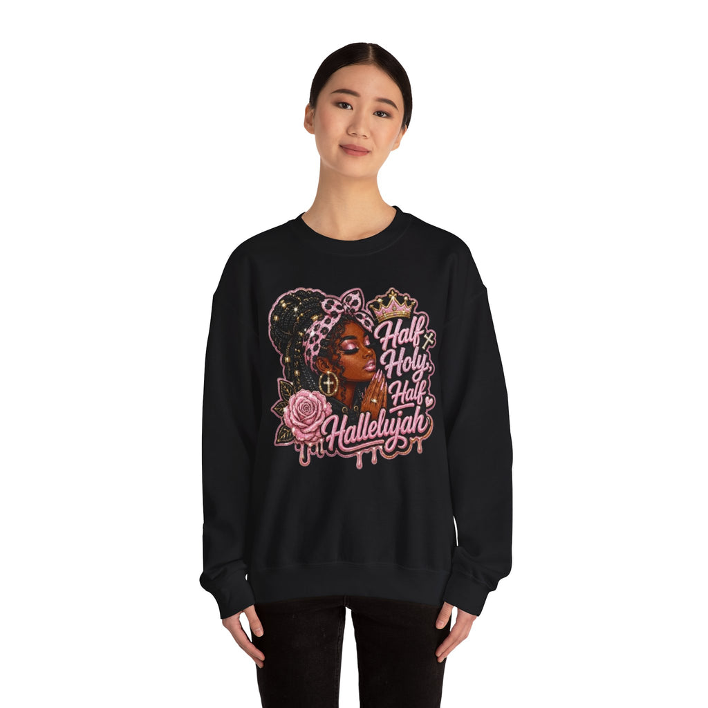 ✨ Half Holy, Half Hallelujah Unisex Crewneck Sweatshirt