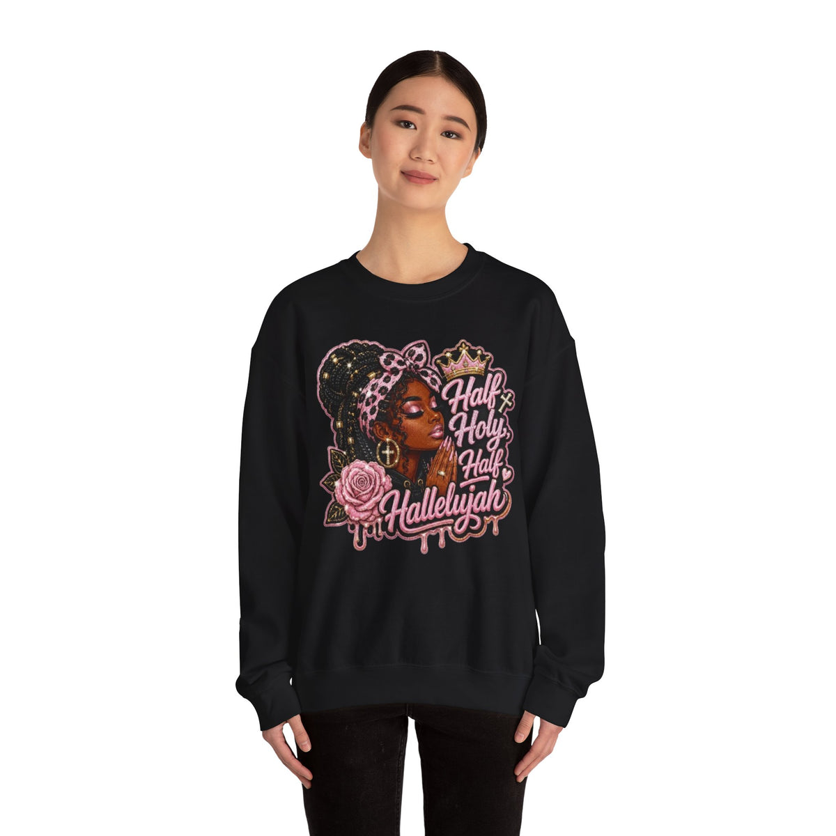 ✨ Half Holy, Half Hallelujah Unisex Crewneck Sweatshirt
