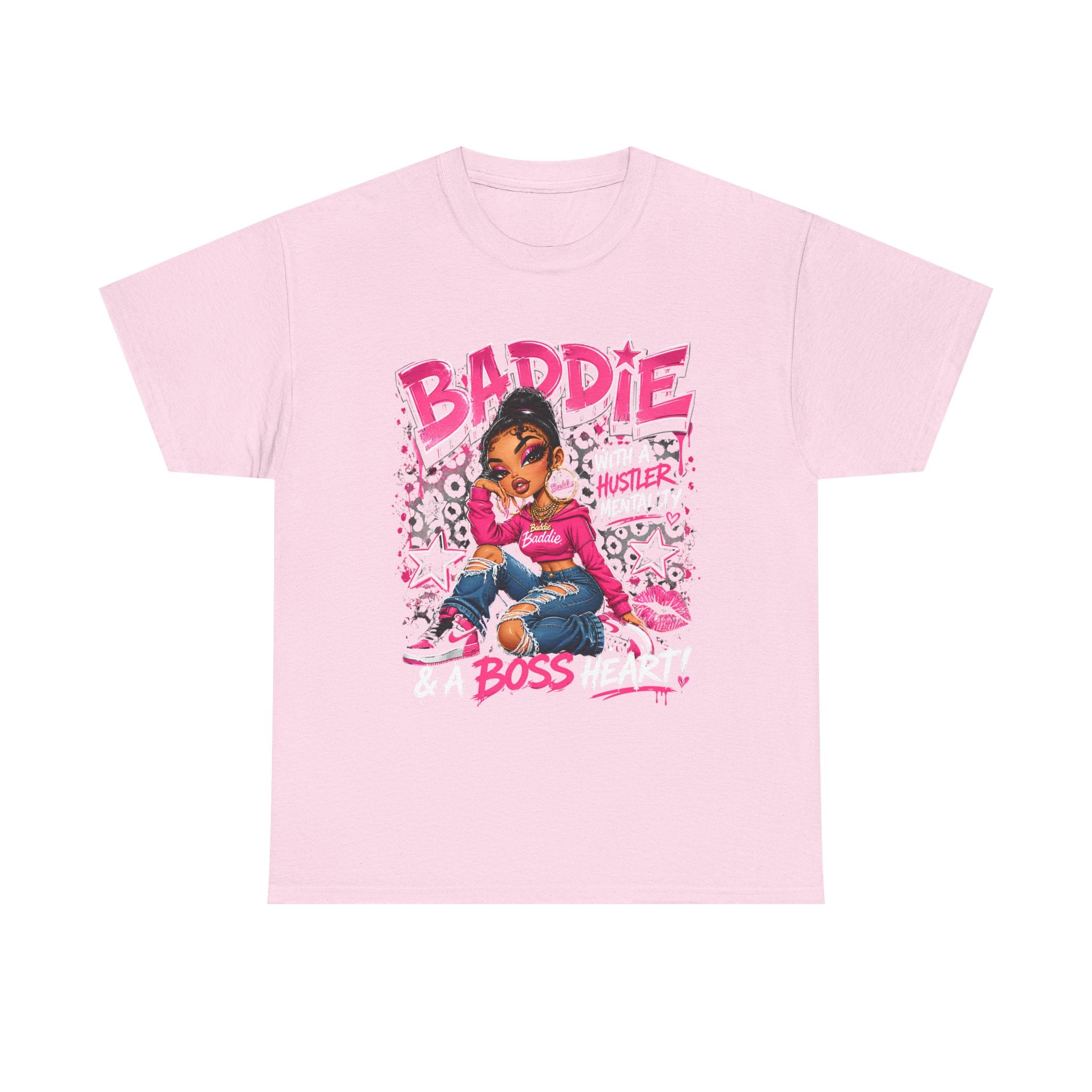 Boss Level Tshirt  in pink background