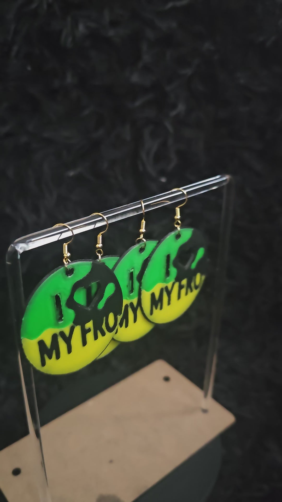 I ❤️ My Fro Earrings | Jamaican Colours | Afro Pride Earrings