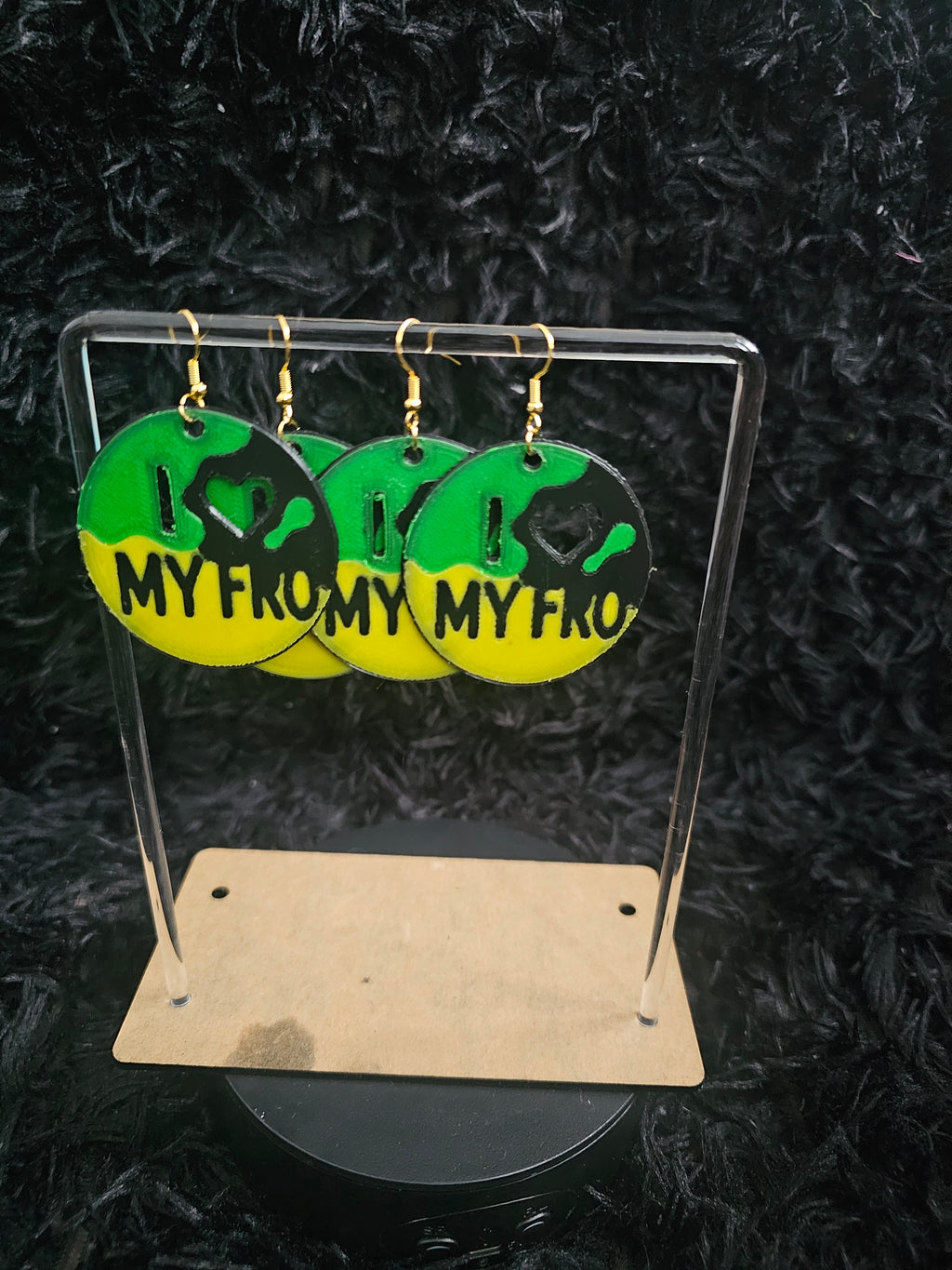 I ❤️ My Fro Earrings | Jamaican Colours | Afro Pride Earrings
