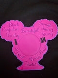 Black Girl Affirmation Mirror | I Am Black A Queen | Pink & Purple Edition
