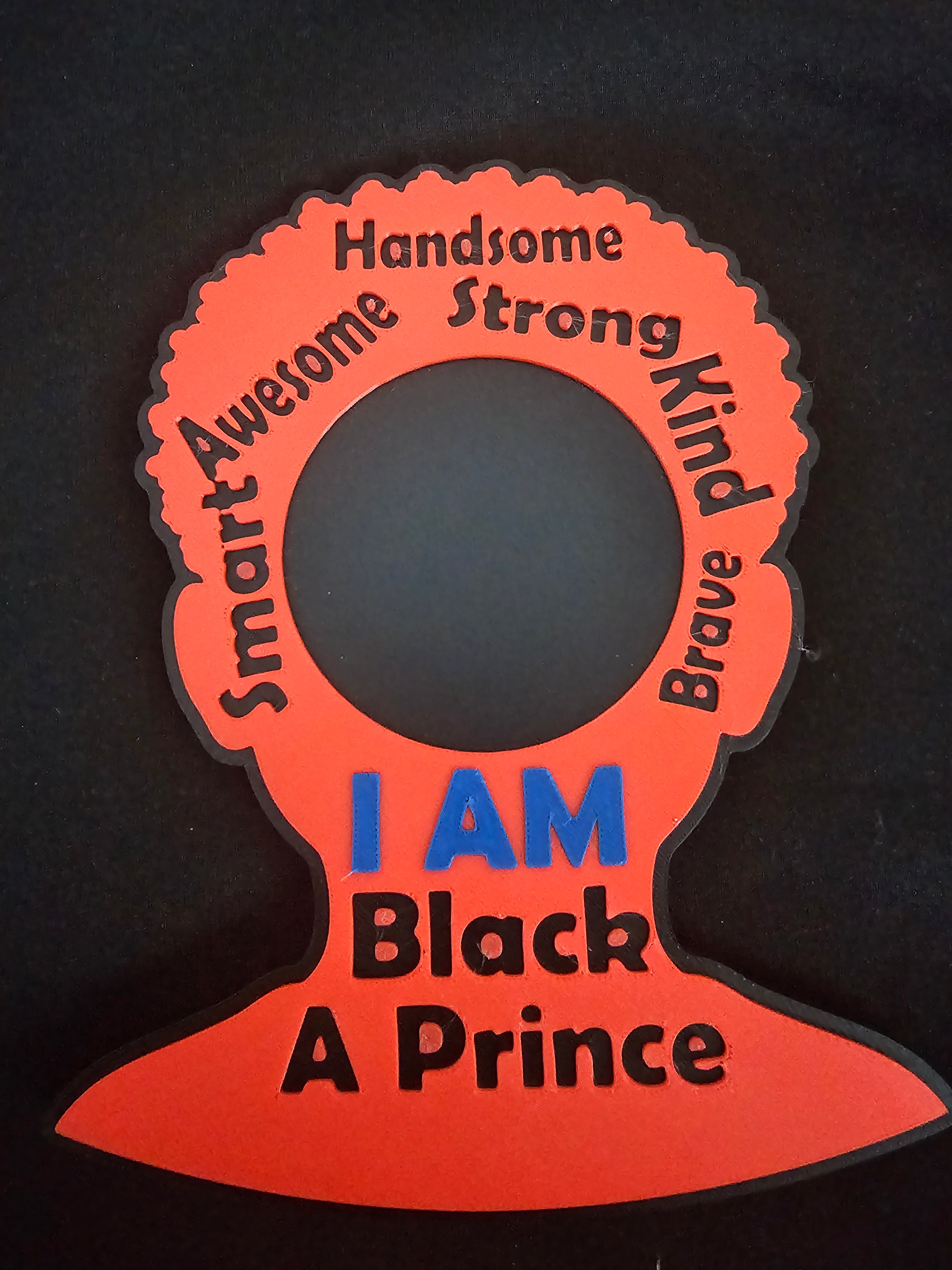 Product Title: Black Boy Affirmation Mirror | I Am Black A Prince | Red,Blue, Black  Edition