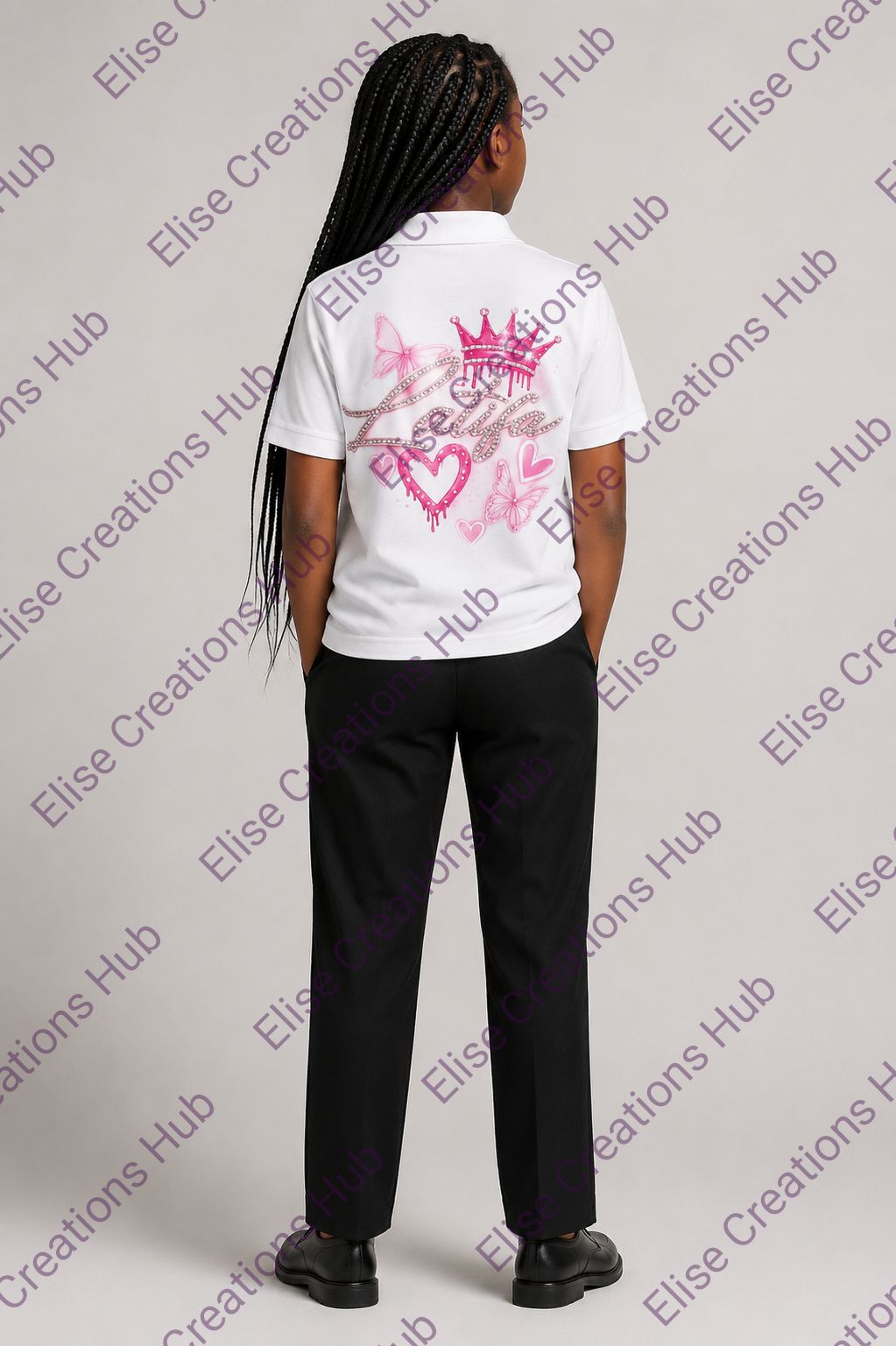 Personalised School Leavers Name Shirt | Custom Crown & Butterfly Design | School Leavers 2026