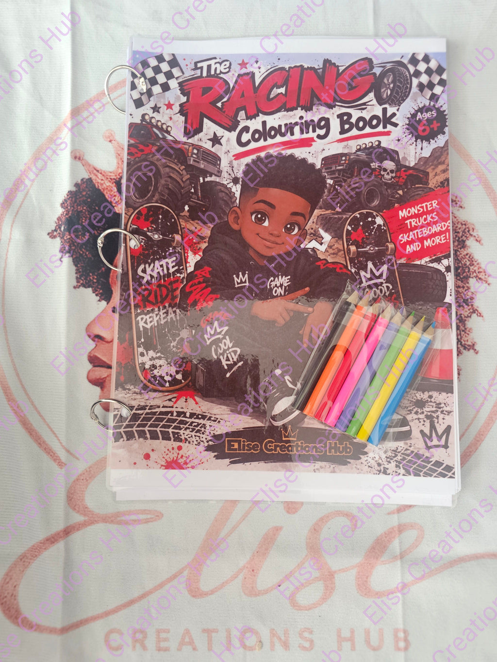 The Racing Colouring Book,  Trucks, Bikes, Skateboards & More! | Ages 6+